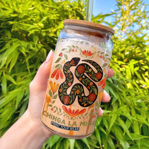 Immigrant Rights Glass Can Chinga La Migra TS10 Print Your Wear