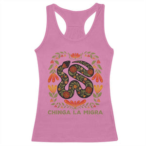 Immigrant Rights Racerback Tank Top Chinga La Migra TS10 Azalea Print Your Wear