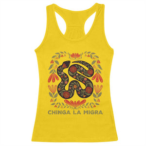 Immigrant Rights Racerback Tank Top Chinga La Migra TS10 Daisy Print Your Wear