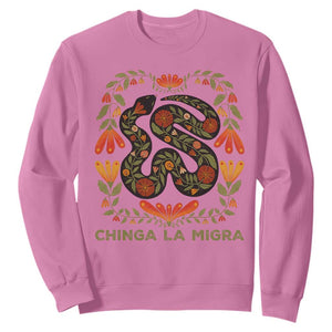 Immigrant Rights Sweatshirt Chinga La Migra TS10 Azalea Print Your Wear