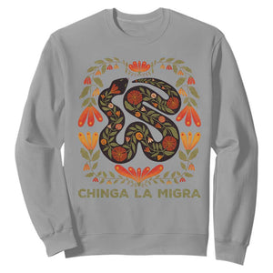 Immigrant Rights Sweatshirt Chinga La Migra TS10 Sport Gray Print Your Wear