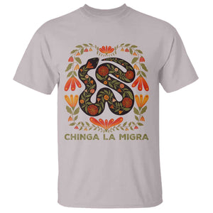 Immigrant Rights T Shirt Chinga La Migra TS10 Ice Gray Print Your Wear