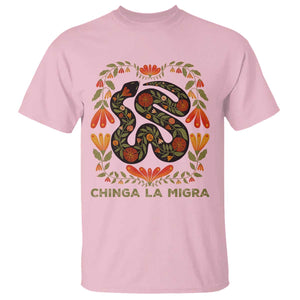 Immigrant Rights T Shirt Chinga La Migra TS10 Light Pink Print Your Wear