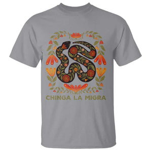 Immigrant Rights T Shirt Chinga La Migra TS10 Sport Gray Print Your Wear