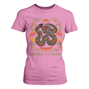 Immigrant Rights T Shirt For Women Chinga La Migra TS10 Azalea Print Your Wear