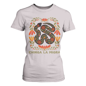 Immigrant Rights T Shirt For Women Chinga La Migra TS10 Ice Gray Print Your Wear