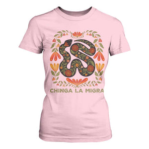 Immigrant Rights T Shirt For Women Chinga La Migra TS10 Light Pink Print Your Wear