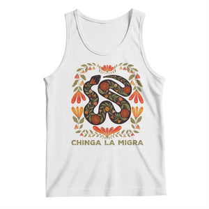 Immigrant Rights Tank Top Chinga La Migra TS10 White Print Your Wear