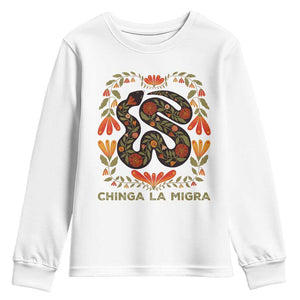 Immigrant Rights Youth Sweatshirt Chinga La Migra TS10 White Print Your Wear