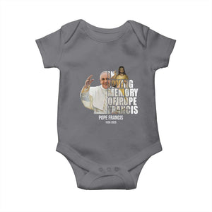 In Loving Memory of Pope Francis Baby Onesie Viva il Papa 1936-2025 TS02 Charcoal Print Your Wear