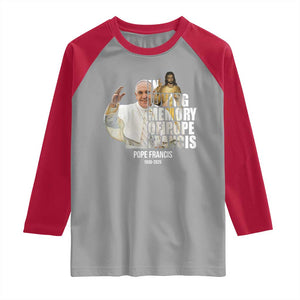 In Loving Memory of Pope Francis Raglan Shirt Viva il Papa 1936-2025 TS02 Sport Gray Red Print Your Wear
