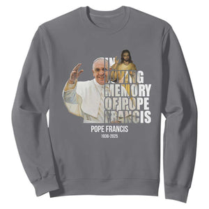 In Loving Memory of Pope Francis Sweatshirt Viva il Papa 1936-2025 TS02 Charcoal Print Your Wear