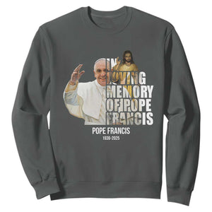 In Loving Memory of Pope Francis Sweatshirt Viva il Papa 1936-2025 TS02 Dark Heather Print Your Wear