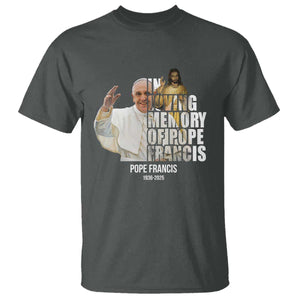 In Loving Memory of Pope Francis T Shirt Viva il Papa 1936-2025 TS02 Dark Heather Print Your Wear