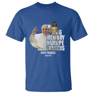 In Loving Memory of Pope Francis T Shirt Viva il Papa 1936-2025 TS02 Royal Blue Print Your Wear