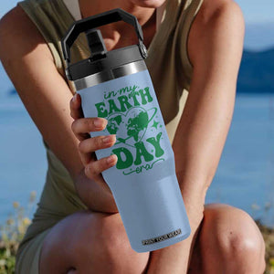 In My Earth Day Era Flip Straw Tumbler Cute Groovy Planet Heart TS02 One Size: 30 oz Light Blue Print Your Wear