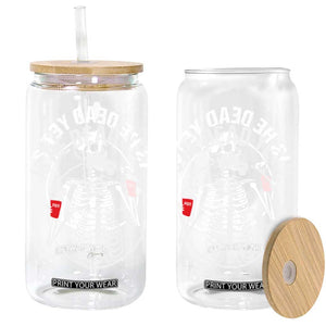 Is He Dead Yet Subtle FDT Glass Can Funny Skeleton Drinking Coffee TS02 Black Print Your Wear