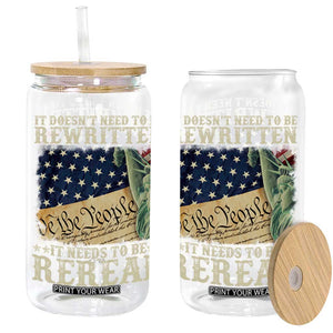 It Doesn't Need To Be Rewritten It Needs To Be Reread Glass Can We The People Vintage American Flag TS11 Black Print Your Wear