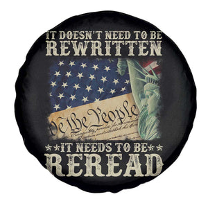 It Doesn't Need To Be Rewritten It Needs To Be Reread Spare Tire Cover We The People Vintage American Flag TS11 Print Your Wear