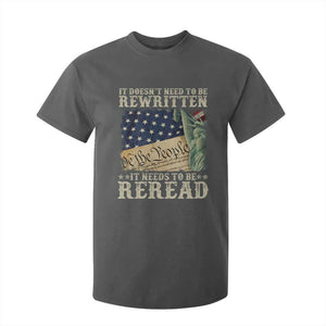 It Doesn't Need To Be Rewritten It Needs To Be Reread T Shirt For Kid We The People Vintage American Flag TS11 Dark Heather Print Your Wear
