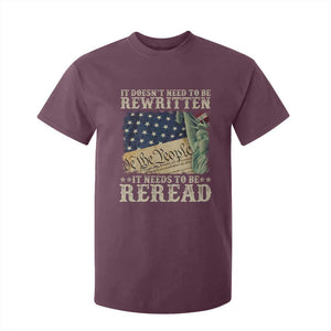 It Doesn't Need To Be Rewritten It Needs To Be Reread T Shirt For Kid We The People Vintage American Flag TS11 Maroon Print Your Wear