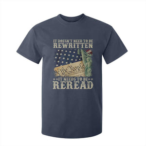 It Doesn't Need To Be Rewritten It Needs To Be Reread T Shirt For Kid We The People Vintage American Flag TS11 Navy Print Your Wear