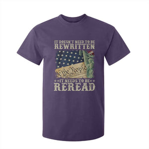 It Doesn't Need To Be Rewritten It Needs To Be Reread T Shirt For Kid We The People Vintage American Flag TS11 Purple Print Your Wear