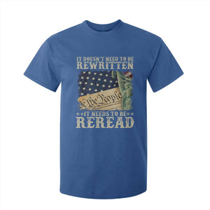 It Doesn't Need To Be Rewritten It Needs To Be Reread T Shirt For Kid We The People Vintage American Flag TS11 Royal Blue Print Your Wear