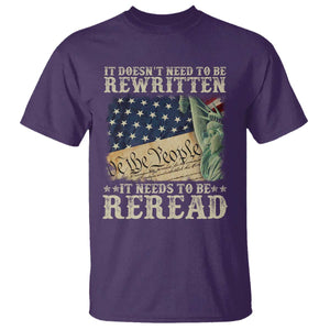 It Doesn't Need To Be Rewritten It Needs To Be Reread T Shirt We The People Vintage American Flag TS11 Purple Print Your Wear