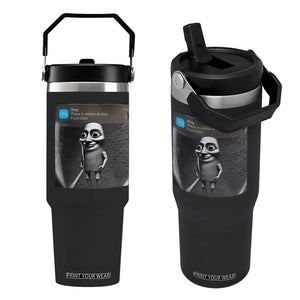 Italian Brainrot Tung Tung Tung Sahur Flip Straw Tumbler Internet Memes Ring with Motion TS10 One Size: 30 oz Black Print Your Wear