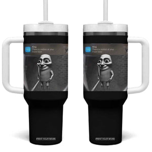 Italian Brainrot Tung Tung Tung Sahur Tumbler With Handle Internet Memes Ring with Motion TS10 One Size: 40 oz Black Print Your Wear
