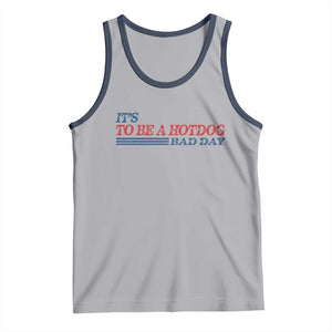 It's A Bad Day To Be A HotDog Tank Top Funny 4th Of July Patriotic Summer BBQ TS10 Athletic Heather Navy Print Your Wear