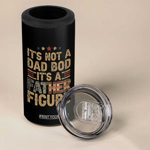 It's Not A Dad Bod It's A Father Figure 4 in 1 Can Cooler Tumbler Funny Retro Vintage American Flag TS10 Print Your Wear