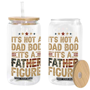 It's Not A Dad Bod It's A Father Figure Glass Can Funny Retro Vintage American Flag TS10 Black Print Your Wear
