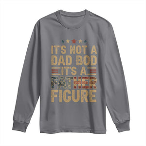 It's Not A Dad Bod It's A Father Figure Long Sleeve Shirt Funny Retro Vintage American Flag TS10 Charcoal Print Your Wear