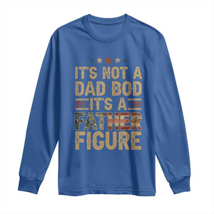 It's Not A Dad Bod It's A Father Figure Long Sleeve Shirt Funny Retro Vintage American Flag TS10 Royal Blue Print Your Wear