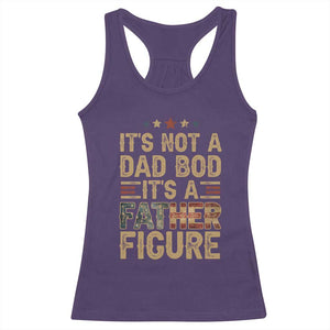It's Not A Dad Bod It's A Father Figure Racerback Tank Top Funny Retro Vintage American Flag TS10 Purple Print Your Wear