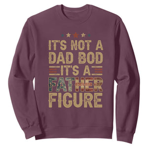 It's Not A Dad Bod It's A Father Figure Sweatshirt Funny Retro Vintage American Flag TS10 Maroon Print Your Wear
