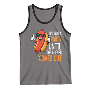 It's Not A Party Until The Wiener Comes Out Tank Top Funny Hot Dog Joke BBQ 4th of July Cookout TS02 Deep Heather Black Print Your Wear