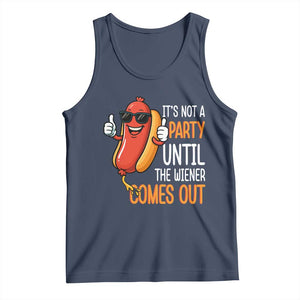 It's Not A Party Until The Wiener Comes Out Tank Top Funny Hot Dog Joke BBQ 4th of July Cookout TS02 Navy Print Your Wear