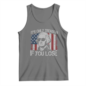 Its Only Treason If You Lose 4th Of July Tank Top George Washington American Flag TS10 Black Heather Print Your Wear