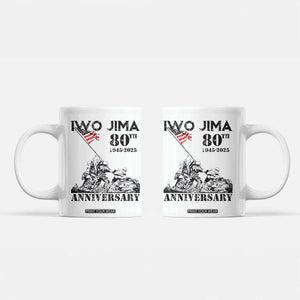 Iwo Jima WWII Veteran Coffee Mug 80th Anniversary 4th of July US Flag TS02 White Print Your Wear