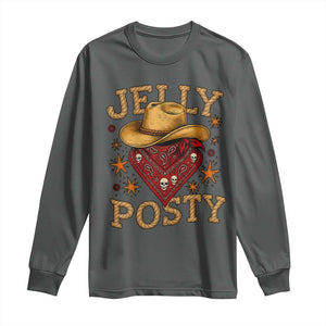 Jelly Posty Cowboy Bandana Long Sleeve Shirt Funny Country Western Rodeo TS02 Dark Heather Print Your Wear