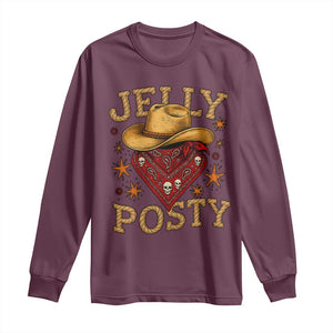 Jelly Posty Cowboy Bandana Long Sleeve Shirt Funny Country Western Rodeo TS02 Maroon Print Your Wear