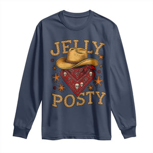 Jelly Posty Cowboy Bandana Long Sleeve Shirt Funny Country Western Rodeo TS02 Navy Print Your Wear