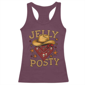 Jelly Posty Cowboy Bandana Racerback Tank Top Funny Country Western Rodeo TS02 Maroon Print Your Wear