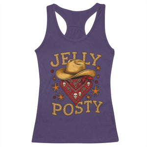 Jelly Posty Cowboy Bandana Racerback Tank Top Funny Country Western Rodeo TS02 Purple Print Your Wear