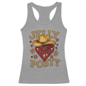 Jelly Posty Cowboy Bandana Racerback Tank Top Funny Country Western Rodeo TS02 Sport Gray Print Your Wear