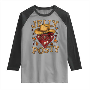 Jelly Posty Cowboy Bandana Raglan Shirt Funny Country Western Rodeo TS02 Sport Gray Black Print Your Wear