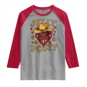 Jelly Posty Cowboy Bandana Raglan Shirt Funny Country Western Rodeo TS02 Sport Gray Red Print Your Wear
